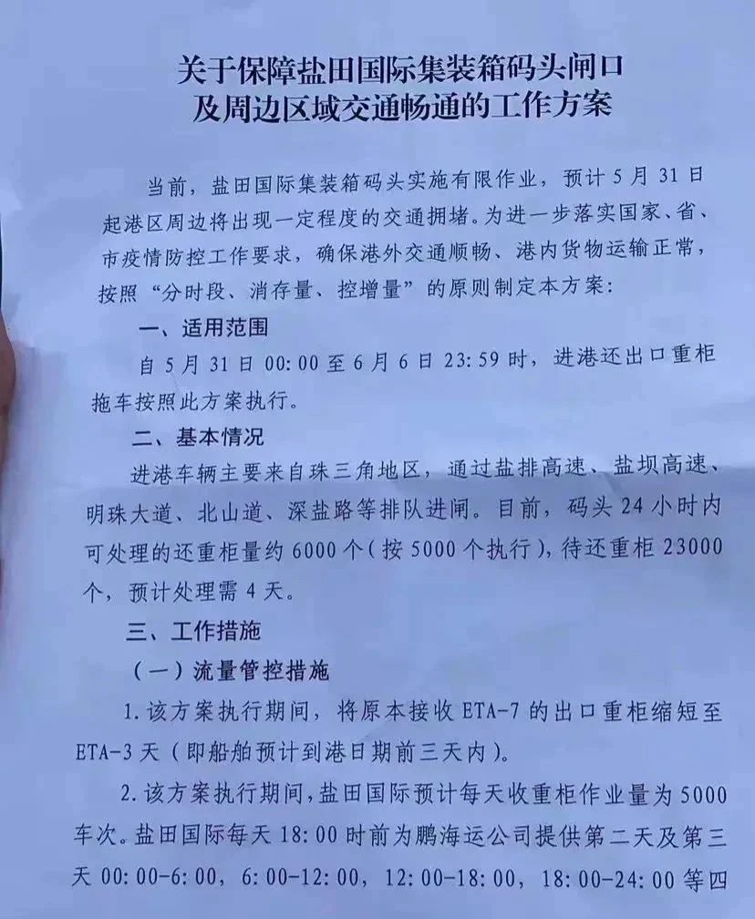 注意！鹽田港貨柜車實(shí)施進(jìn)港預(yù)約，待還重柜23000個(gè)預(yù)計(jì)需4天，多家船公司跳港！