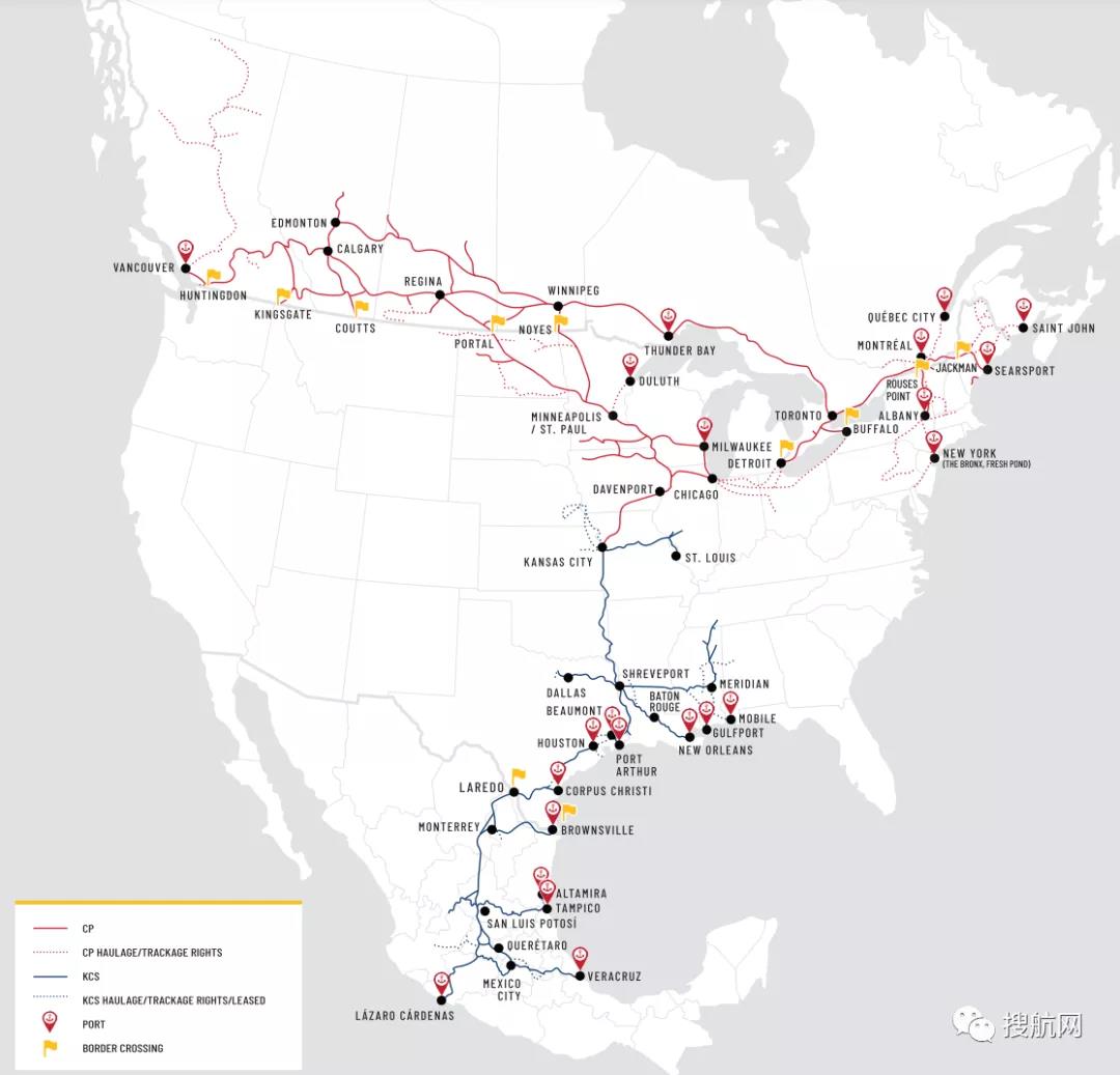 290億！CP收購美國貨運(yùn)鐵路KCS集團(tuán)，打造第一個(gè)貫通北美的鐵路網(wǎng)