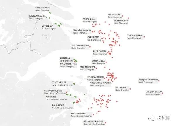 比洛杉磯長灘港還堵！上海/寧波港外等待靠泊集裝箱船數(shù)量是洛杉磯長灘港的兩倍