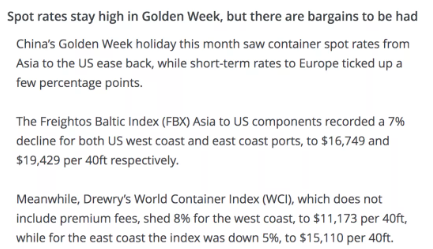 美線(xiàn)運(yùn)價(jià)3天跌了3個(gè)月的漲幅！拐點(diǎn)來(lái)了嗎？