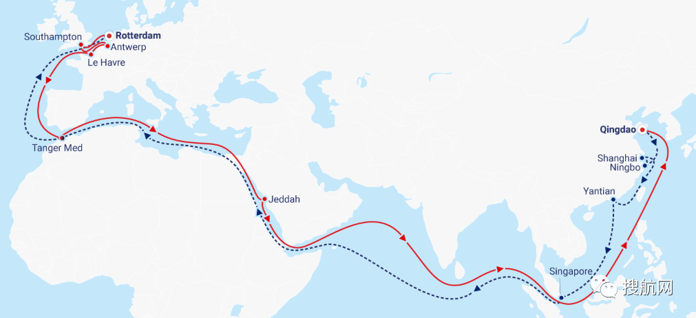 滿載中國貨物的大型集裝箱船堆垛倒塌，55個集裝箱落水，船期嚴重延誤